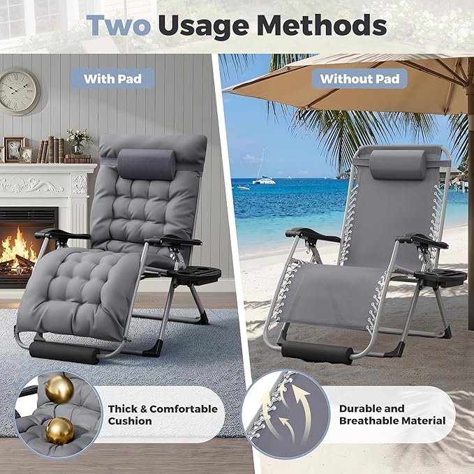 Homall Oversized Zero Gravity Chair, 32In Recliner Lounge Chair - Image 3
