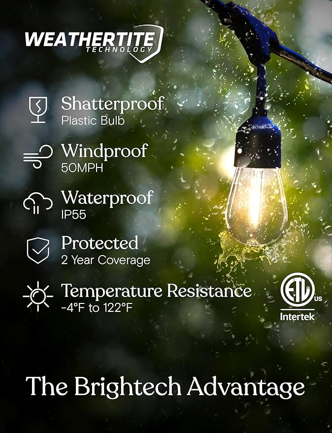 Brightech Ambience Pro – Solar Power Remote Control Outdoor String Lights - Image 2