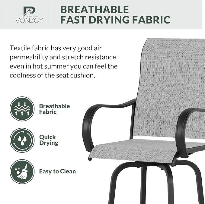 Patio Swivel Bar Stools Set of 2 - Image 5