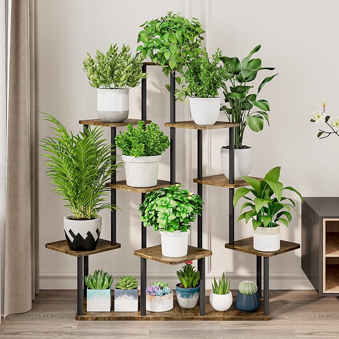 AZERPIAN Plant Stand 9 Tier Indoor Metal Flower Shelf - Image 3