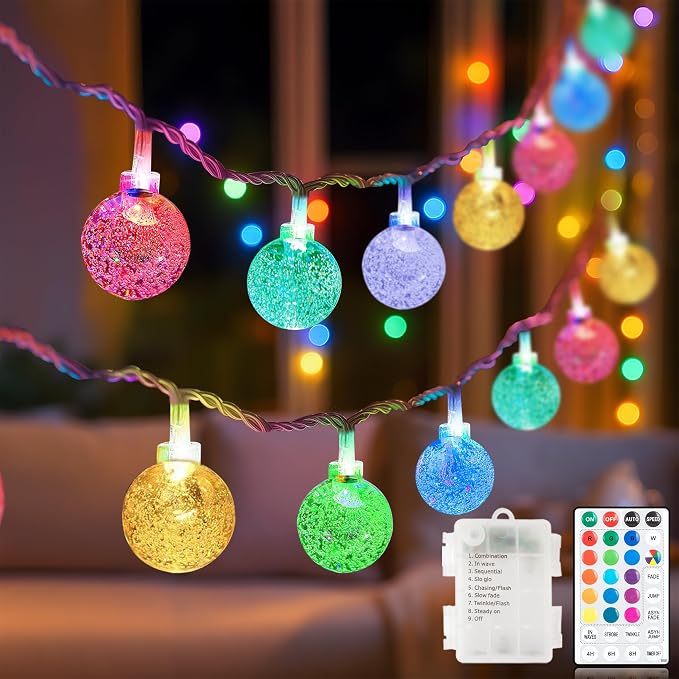 Metaku Outdoor String Lights Battery Operated 16.4ft 50LED Fairy Lights by METAKU