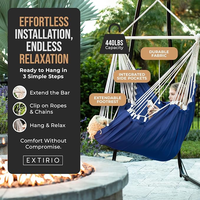 Hanging Hammock Chair Swing – Hanging Chair Outdoor & Indoor - Image 4