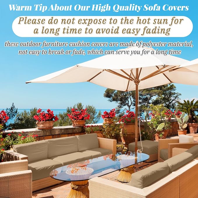 Patelai 11 Pcs Waterproof Patio Cushion Covers - Image 6