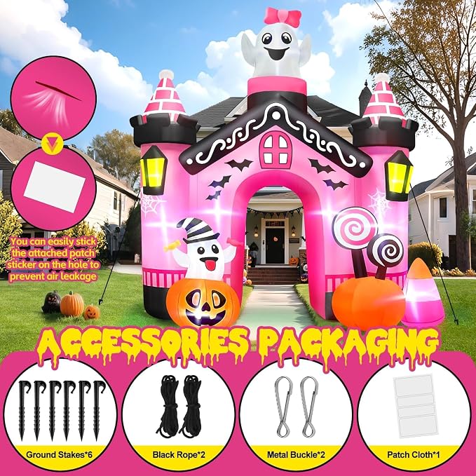 Kalolary 11 FT Halloween Inflatables Ghost Archway Outdoor Decorations - Image 3