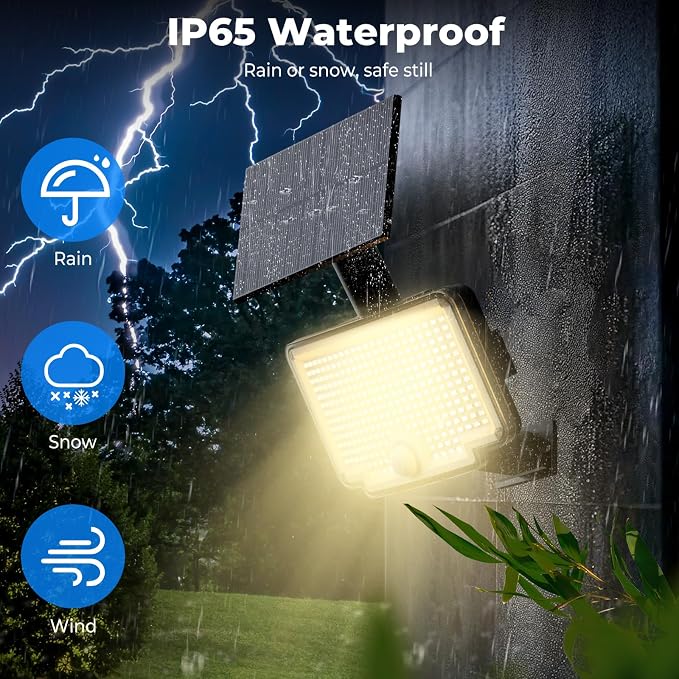 Peasur 2 Pack Solar Motion Lights Outdoor, 318 LED Solar Security Light - Image 5