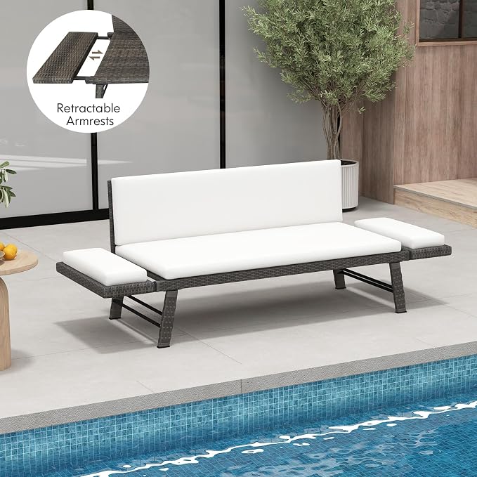 Tangkula Outdoor Convertible Sofa Daybed - Image 4