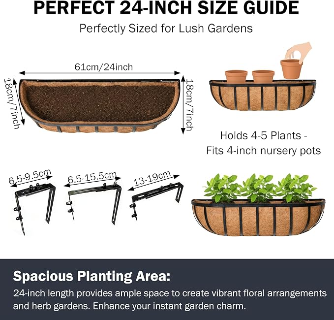 24“ Window Box Railing Planter - Image 4