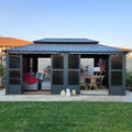 PURPLE LEAF 12' X 20' Solarium Permanent Hardtop Gazebo Galvanized Steel Double by PURPLELEAF
