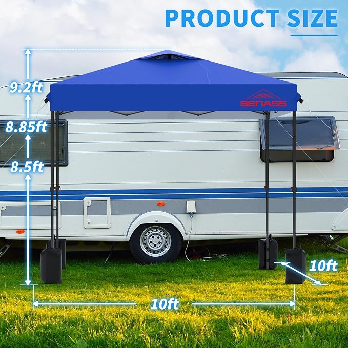 10x10 Pop Up Canopy Tent with Sidewalls, Easy Up, Heavy Duty, Events & Vendor - Image 2