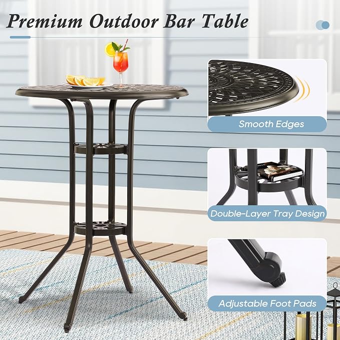 Patio Dining Table, Cast Aluminum Patio Tables - Image 6