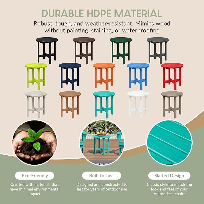 WestinTrends Dylan Adirondack Round Outdoor Side Table - Image 6