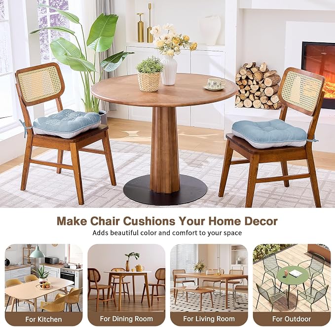 BETU Chair Cushions for Dining Chairs Set of 2, 3.5" Thick Kitchen Table Chair - Image 5