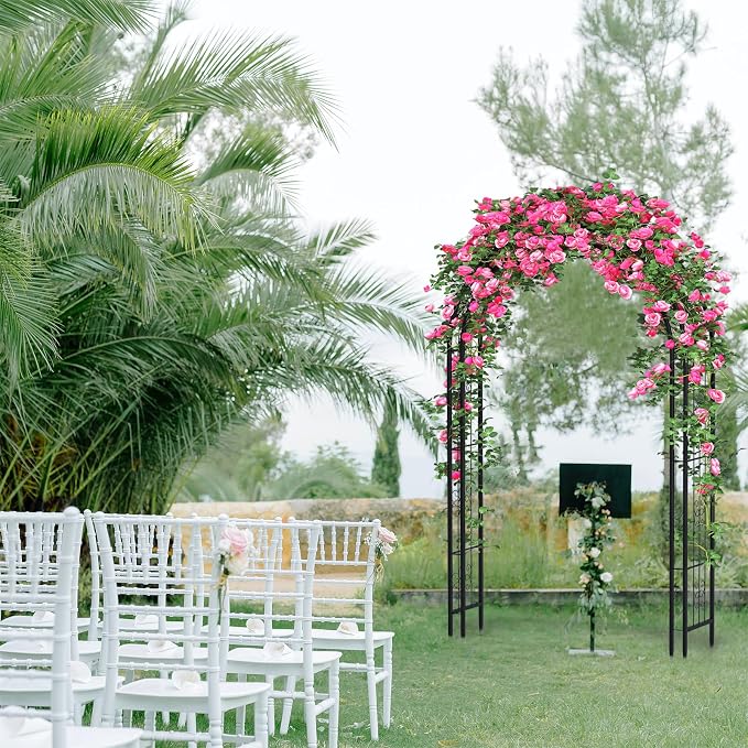 88in Steel Garden Arch Arbor Trellis - Image 6