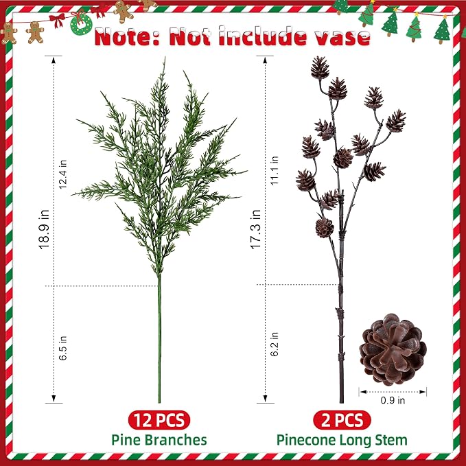 Faux Cedar Stems Artificial Norfolk Pine Branches - Image 5