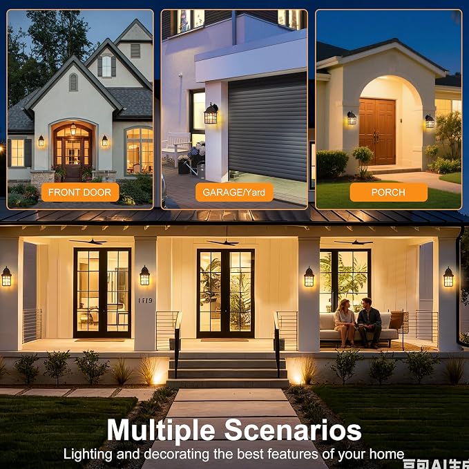 Dawn to Dusk Sensor Outdoor Wall Light Fixtures Waterproof Anti-Rust Exterior - Image 7