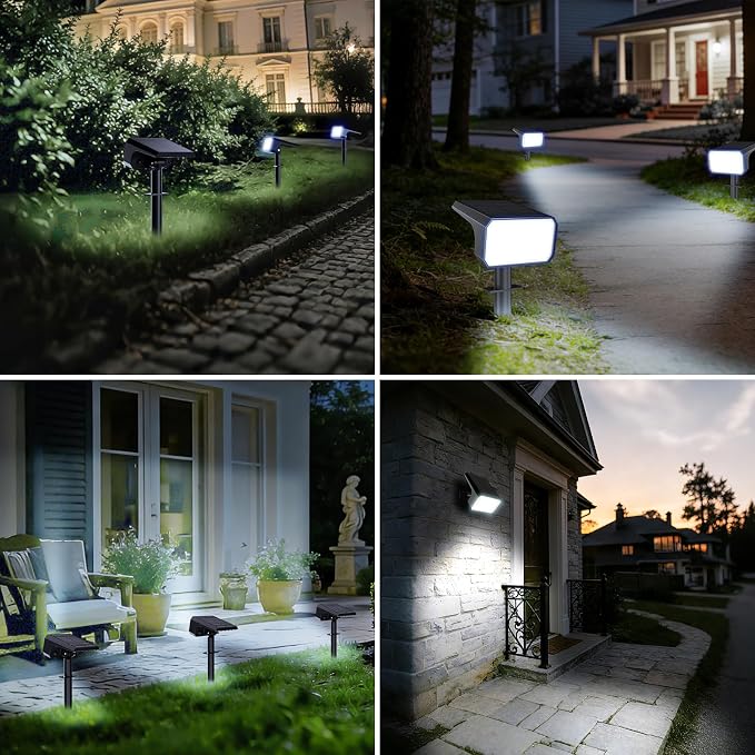Fabrito Solar Spot Lights Outdoor 4 Pack, Auto On/Off Spotlights, IP67 - Image 6