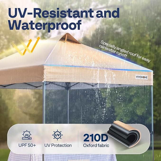VIVOHOME 10x10ft Pop Up Canopy Tent One Push Setup Outdoor Portable Shelter - Image 2