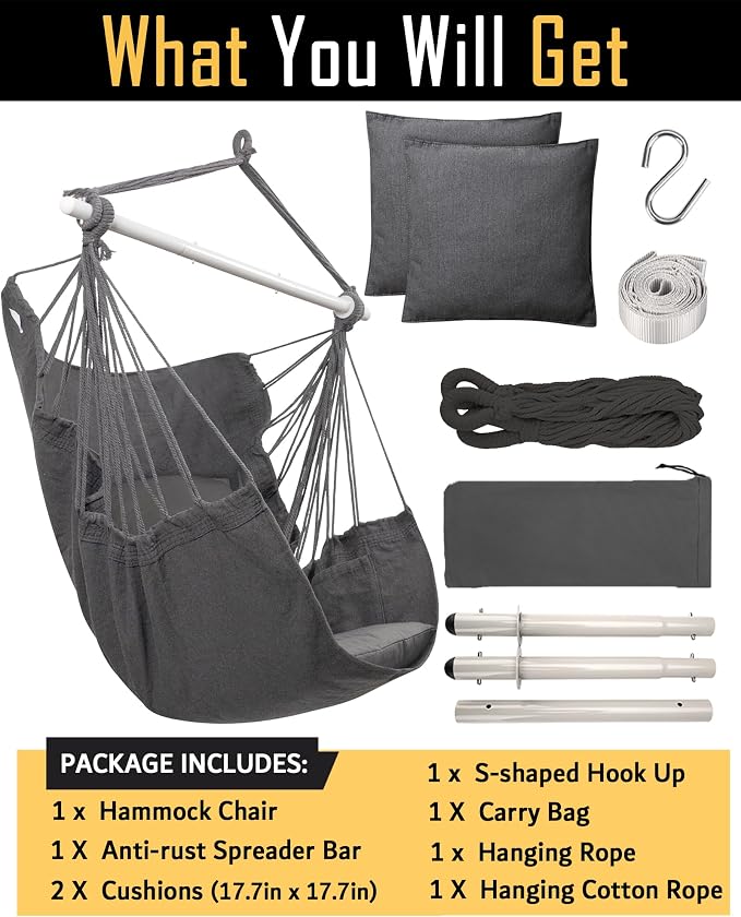 MIZTLI Hammock Chair Hanging Chair Swing Chair Hanging Chair - Image 6