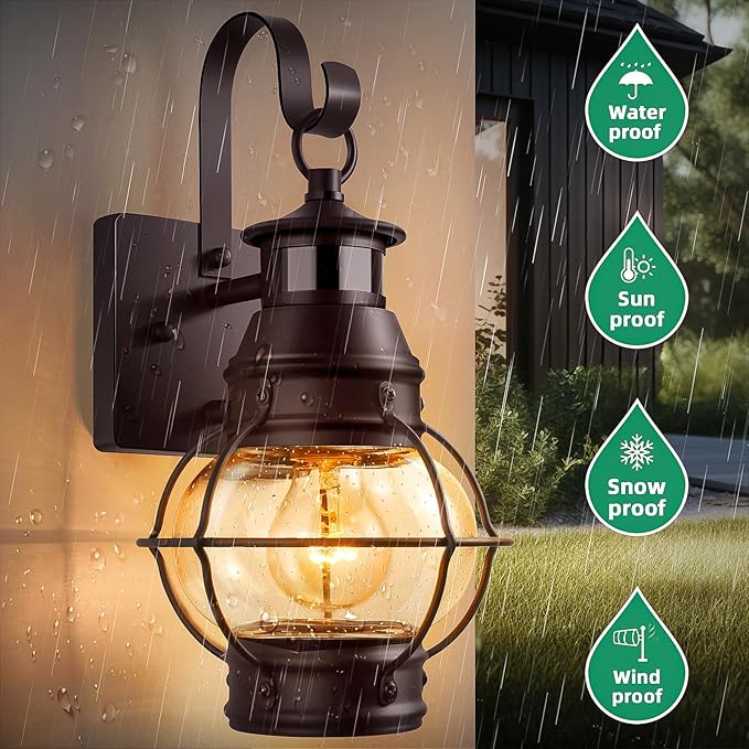 Lamomo 2-Pack Motion Sensor Outdoor Wall Lights – Aluminum Garage Exterior - Image 5