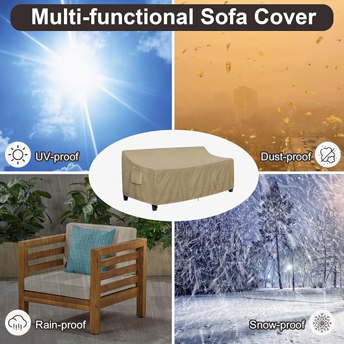 PureFit Outdoor Couch Cover Waterproof Patio Sofa Furniture Covers, 3-Seater - Image 6