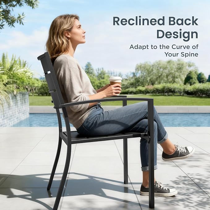 PHI VILLA 5 Pieces Outdoor Patio Dining Set - Image 3