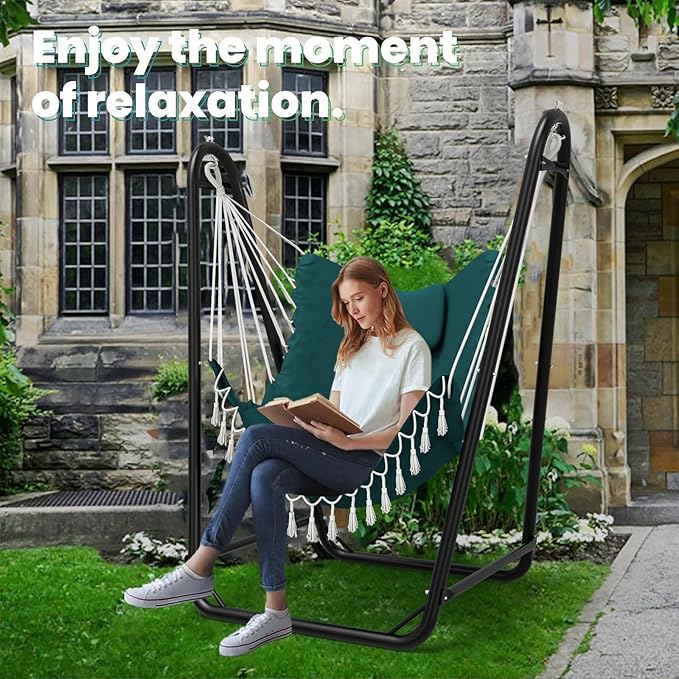 Hammock Chair with Stand, Heavy-Duty Hanging Chair with Stand, - Image 2