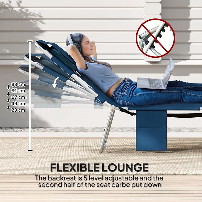 Outsunny Chaise Lounge Chair Outdoor - Image 4