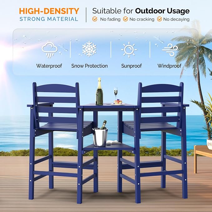 VINGLI Tall Adirondack Chairs Set of 2 - Image 5