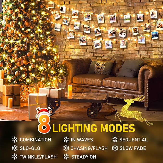 KNONEW Outdoor Christmas Lights 300 LED 99ft String Lights 8 Modes & Memory - Image 2