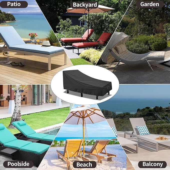 PureFit Outdoor Chaise Lounge Cover, Lounge Chair Covers Waterproof Patio - Image 6