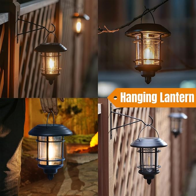 Dynaming 6 Pack Dual Use Solar Path Lights Outdoor, Hanging Lantern Solar - Image 5