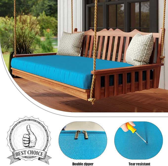 Olefin Twin Outdoor Porch Swing Bed Mattress Cover Waterproof, Twin Size Patio - Image 3