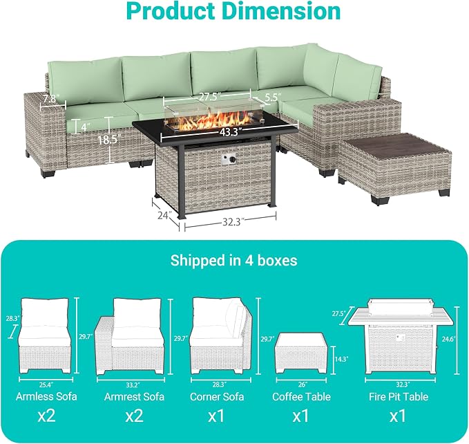 7-Piece Outdoor Patio Furniture Set - Image 2
