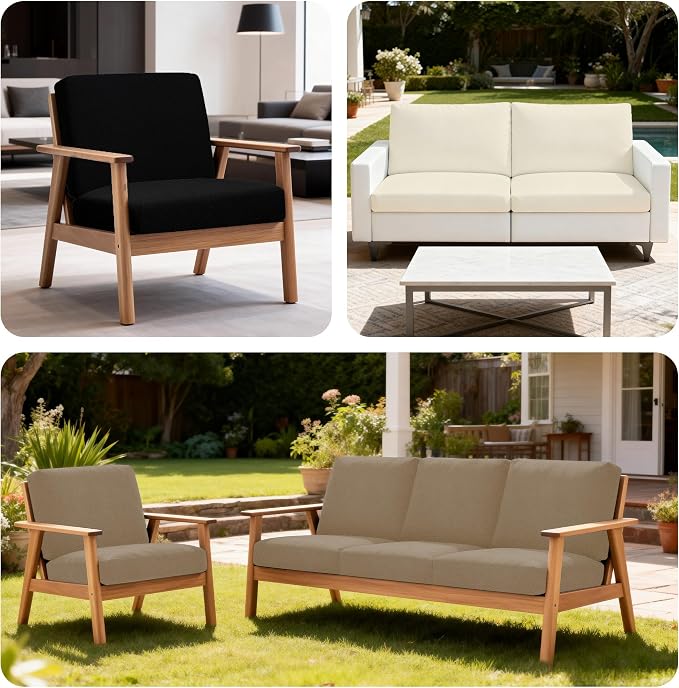 4Pcs Patio Stretch Cushion Covers, Outdoor Sofa Replacement Cover Slipcovers - Image 5