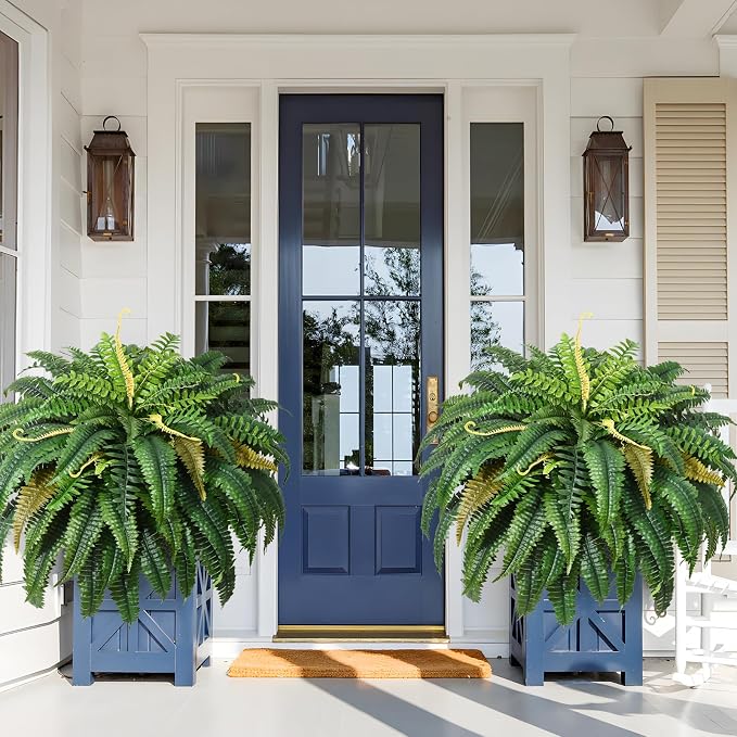 MARTINE MALL 2Pcs 48'' Fake Ferns Artificial Ferns by MARTINEMALL