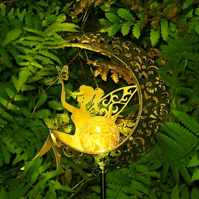 ZKLiLi Solar Lights Garden Decorations, Moon Fairy Light, Solar Statues Outdoor - Image 7