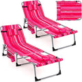 GYMAX Tanning Chair, 330LBS Beach Lounge Chair w/Face Arm Hole & Shoulder Strap by GYMAX