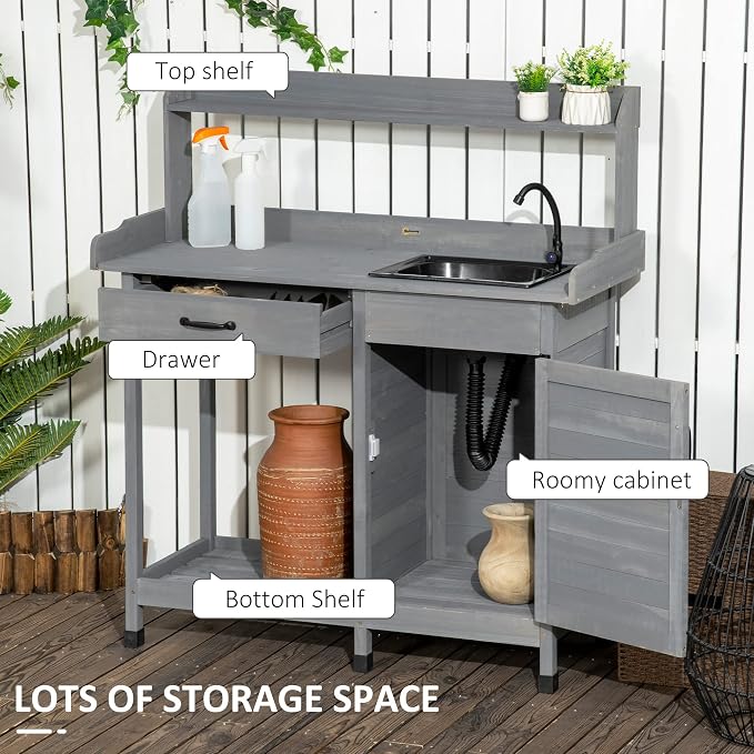 Outsunny Potting Bench Table - Image 3