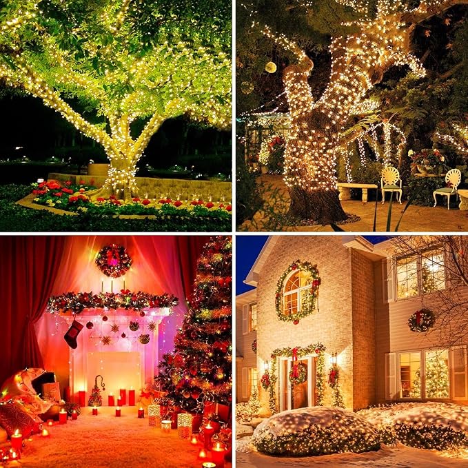 Solar Christmas Lights Outdoor, 115 Ft 300 LED 8 Modes Waterproof Patio Lights - Image 6