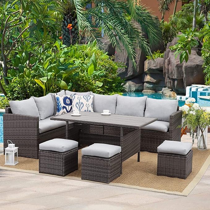 Wisteria Lane 7 Piece Patio Furniture Set, Wicker Patio Sectional by WisteriaLane