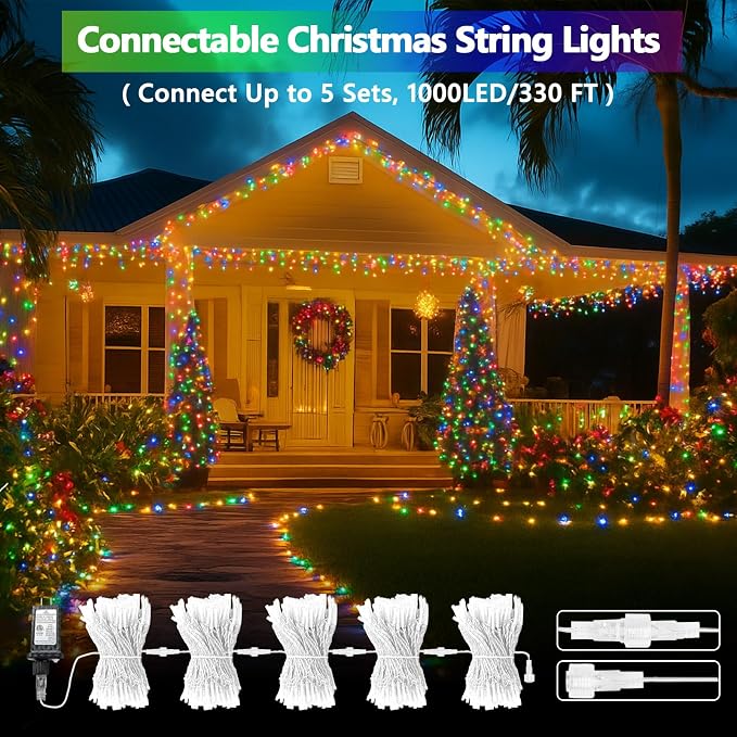 Connectable 200 LED Christmas Lights Indoor Outdoor - Image 2