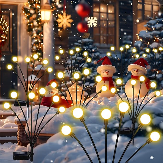 Solar Firefly Lights Outdoor, 8 Pack, Warm White, Waterproof, Garden Decor - Image 8