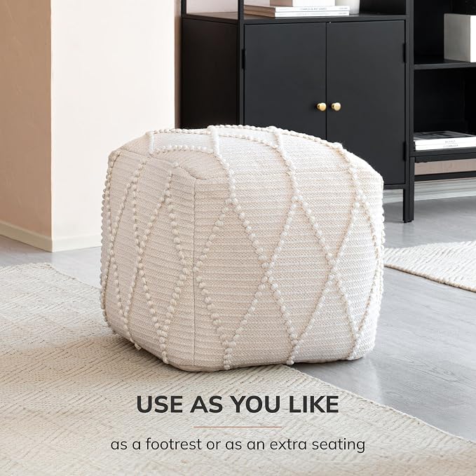 Anji Mountain 100% Handmade & Handcrafted Comfortable Home Décor Pouf Ottoman - Image 8