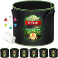 5 Gallon Fabric Grow Bags 6-Pack, Thickened Aeration Planter Bags by Createagardenyoulove