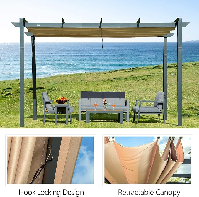 Domi Outdoor Living 10’ X 13’ Outdoor Retractable Pergola - Image 3