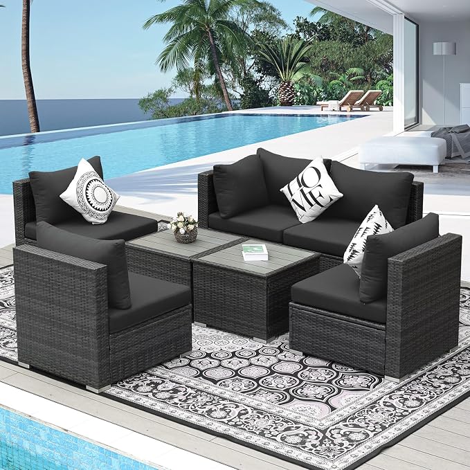 NICESOUL 7 Piece Modern Outdoor Conversation Sets, 29.3'' High Back Comfy - Image 2