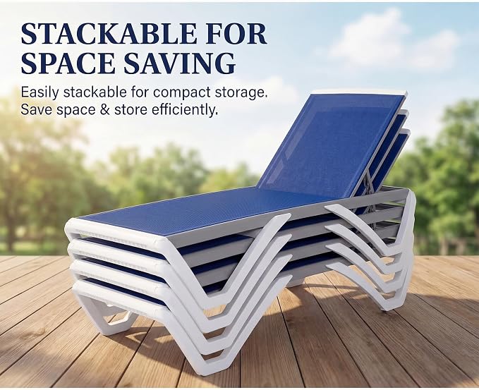 Kozyard Outdoor Chaise Lounge Chair, Full Flat Adjustable Patio Lounger - Image 4