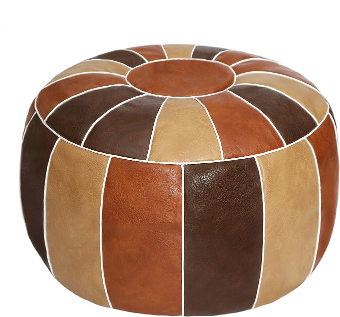 Thgonwid Unstuffed Moroccan Storage Pouf Foot Stool Ottoman Seat Handmade Faux by Thgonwid