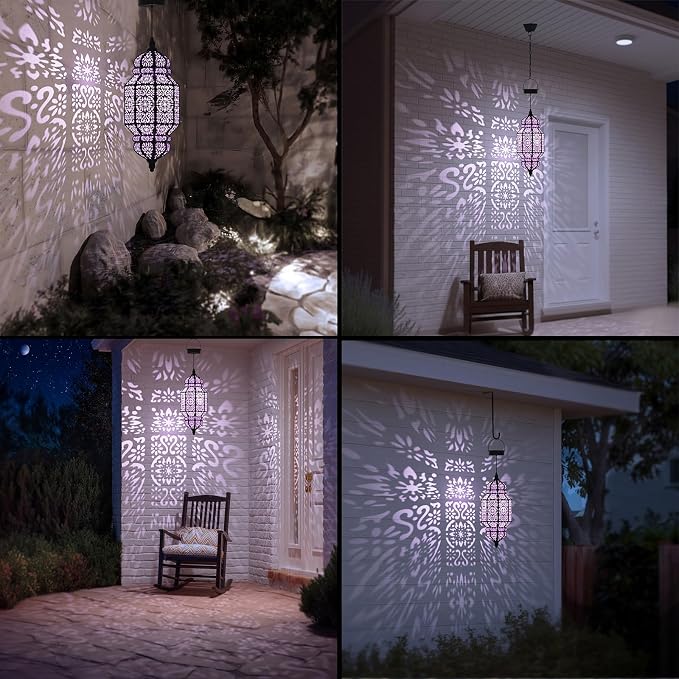 18 Inch High Large Hanging Solar Lights Outdoor Garden Decor, Decorative - Image 4