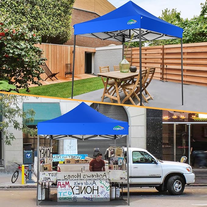 COBIZI 6.6x6.6 Pop Up Canopy Without Sidewall, Heavy Duty Canopy UPF 50+ All - Image 8